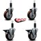 Service Caster 4'' Maroon Poly Wheel Swivel 1-1/8'' Expanding Stem Caster Set 2 Brakes, 4PK SCC-EX20S414-PPUB-MRN-2-PLB-2-118 - alternate 5